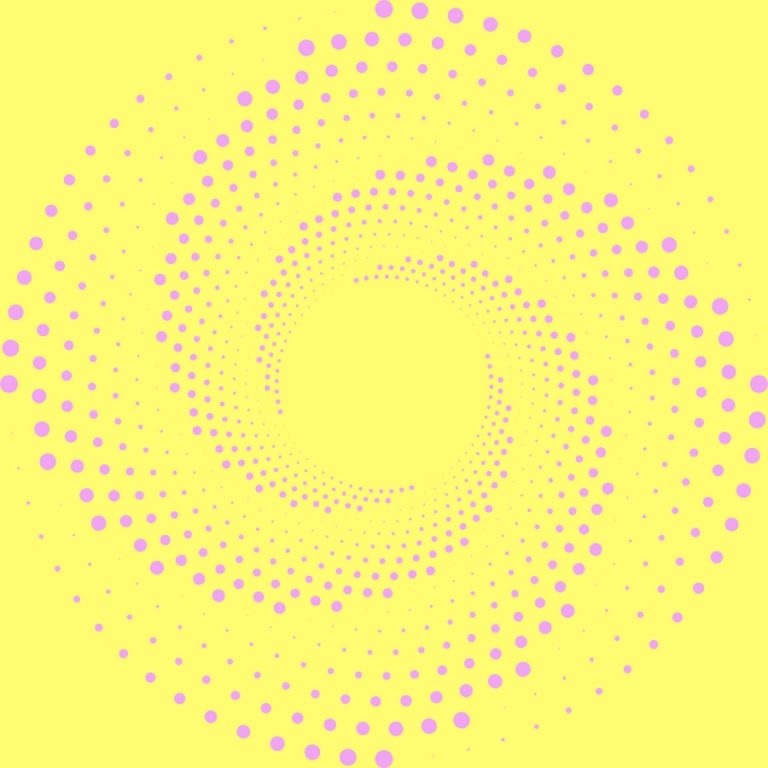 Spiralförmiges Punktmuster als visuelle Metapher für Selbstreflexion, persönliche Klarheit und resiliente Lebensgestaltung.
